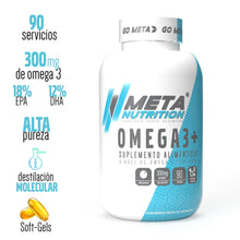 Cargar imagen en el visor de la galería, Meta Omega 3+ (EPA y DHA) 90 softgels
