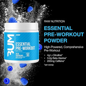 Raw Cbum Essential Pre workout Pre- Entreno 30 servicios