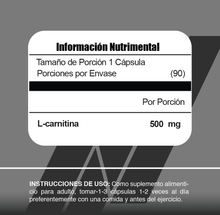 Cargar imagen en el visor de la galería, Carnitine+ 90 Capsulas
