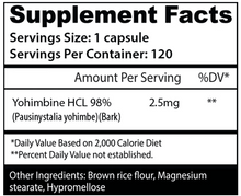 Cargar imagen en el visor de la galería, Yohimbine HCL 120 Capsulas
