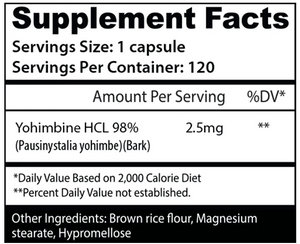 Yohimbine HCL 120 Capsulas